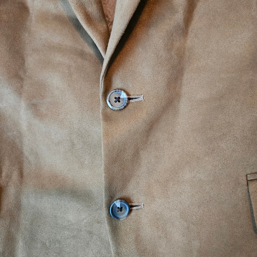 Vtg Lauren Ralph Lauren Faux Suede Blazer Sports Coat Men 42S Jacket Western Y2K - Picture 6 of 16